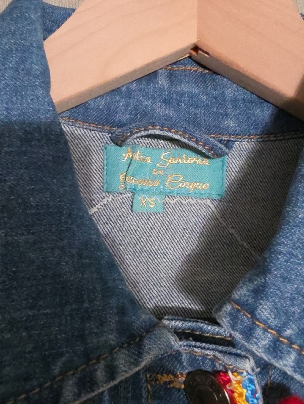 Denim Jacket,Anticia Sartoria By Giacomo Cinque Beading, Embroidery And Pompom - Picture 2 of 10